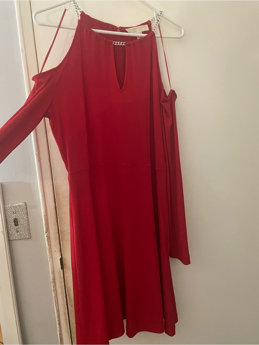 Cold-Shoulder Red Women's Dress